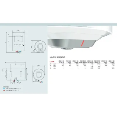 Ariston Pro R 80L Kombinirani Desni