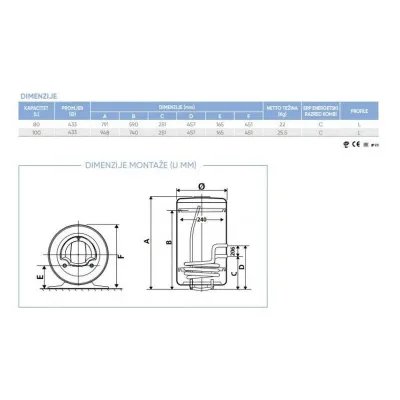 Atlantic O'Pro 80L Kombinirani