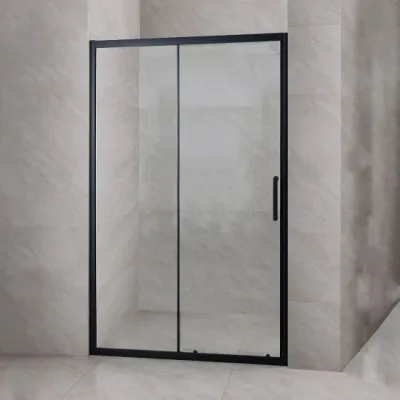 Vrata klizna za tuš kabinu (prozirno staklo, crni mat profili) ROCCO