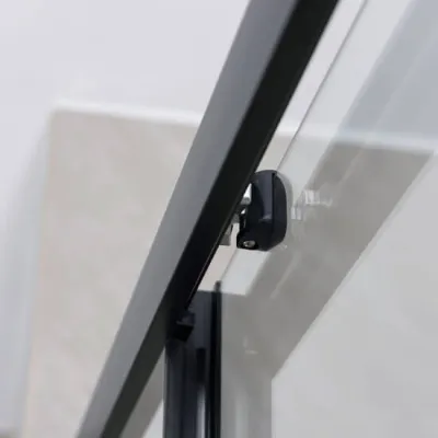 Vrata klizna za tuš kabinu (prozirno staklo, crni mat profili) ROCCO